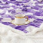 Touchat Sherpa Plaid Twin Blanket 60" X 70", Fuzzy Fluffy Soft Cozy Throw Blanket, Twin Size Plush Fleece Flannel Plush Microfiber Blanket for Couch Bed Sofa (PurpleWhite) - Image 3
