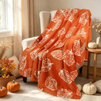 Vessia Pumpkin Printed Throw Blanket for Couch, 300GSM Orange Fall Decor by Vessia