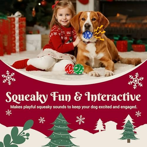INSUM Christmas Dog Balls Toys, 2.5'' 6 Pack Dog Stocking Stuffers - Image 5