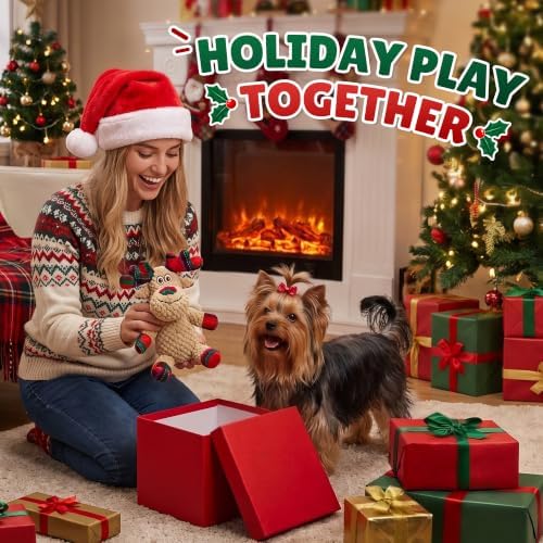 Christmas Dog Toys, Interactive Plush Reindeer Squeaky Toy for Dogs - Image 6
