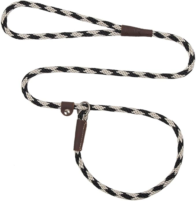 Mendota Pet Slip Leash - Dog Lead and Collar Combo - Made in The USA - Diamond Sandstone, 3/8 in x 4 ft - for Small/Medium Breeds