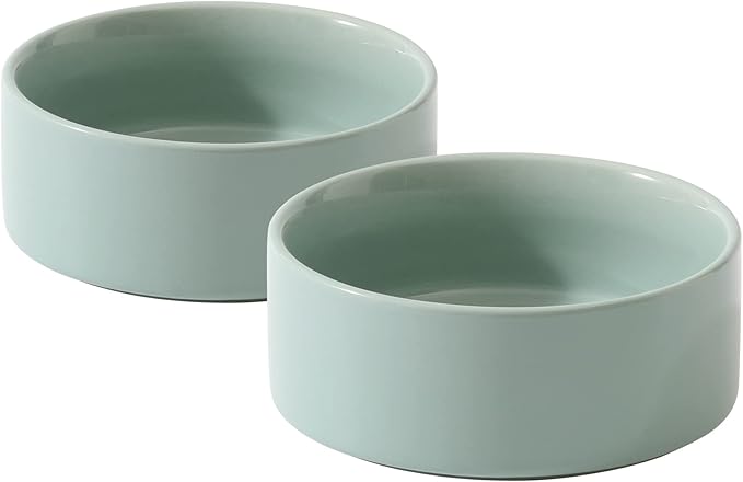 Havniva Cat Bowls Set of Two, 6.1” Ceramic Cat Food and Water Bowls | Cat Food Bowls Whisker Friendly, Non-Slip Base, Food-Grade Ceramic, Wide Opening, Dishwasher Safe, Cat Bowls for Indoor Cats