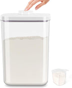 6 Qt Flour Sugar Storage Containers with Pop-up Lid Airtight 11 Lb Rice Bin | Crystal-Clear Plastic Dry Food Containers Tall and Slim BPA Free Pet Food Holder for Kitchen Pantry Organization