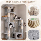 Gitelsnour 74.8'' Cat Tree Tower for Indoor Cats Large, Wide Base, GCT806W - Image 6