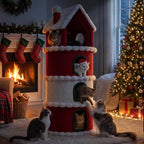 LUCKLIFE 60" Christmas Cat Tree,Multi-Level Condo Tower - Image 2