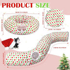 Soulchen Cat Tunnel Christmas Tree Skirt 3ft x 3ft Red and Green Cat Bed - Image 3