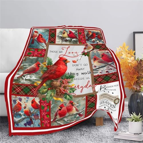 Cardinal Throw Blanket Red Bird Cardinal Stuff Gifts for Kids Girls Boys Adults Women Men Soft Cozy Warm Plush Fluffy Fuzzy Fleece Blanket Christmas Decor 40''X50'' - Image 4