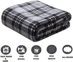 Elegant Comfort Luxury Velvet Super Soft Christmas Prints Fleece Blanket-Holiday Theme Home Décor Fuzzy Warm and Cozy Throws for Winter Bedding, Couch and Gift, 50 x 60 inch, Gray Plaid Throw - Image 2