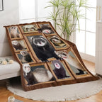 Cute Ferret Blanket for Girls Women Boys Men Adults Kids Soft Cozy Fleece Ferret Throw Blankets Gifts Warm Flannel Plush Stuff Lightweight Decorative Blanket for Couch Bed Sofa 80"X60" - Image 3
