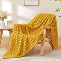 BEDELITE Mustard Yellow Fleece Twin Throw Blanket for Bed, 60x80 Inch by BEDELITE