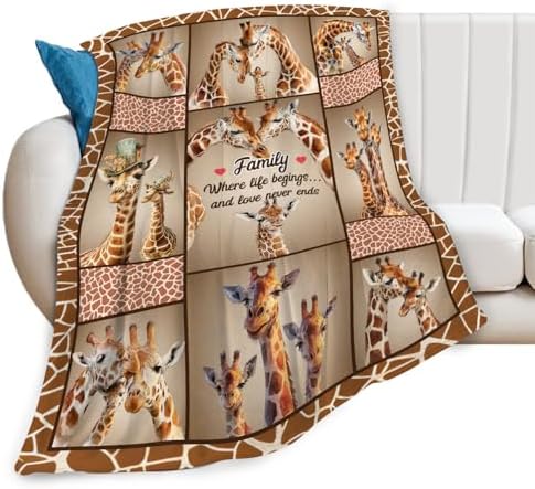 Giraffe Throw Blanket Giraffe Stuff Gifts for Kids Girls Boys Adults Women Men Soft Cozy Warm Plush Fluffy Fuzzy Fleece Blanket Decor 40''X50'' - Image 7