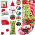 Soulchen 6 Pack Cat Christmas Toys Squeaky Plush Chew Santa Stocking by Soulchen