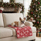 Horaldaily Christmas Red Snowflakes Flannel Pets Blanket 30x40 by Horaldaily