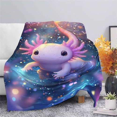 Axolotl Throw Blanket Axolotl Stuff Gifts for Kids Girls Boys Adults Women Man Soft Cozy Warm Plush Fluffy Fuzzy Fleece Blanket Decor 40''X50'' - Image 2