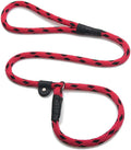 Mendota Pet Slip Leash - Dog Lead and Collar Combo - Made in The USA - Black Ice Red, 1/2 in x 4 ft - for Large Breeds