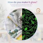 Personalized Dinosaur Glow in The Dark Blanket, 40"x50", Soft Fleece Throw for Boys and Toddlers - Image 3