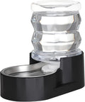 RIZZARI 4L Gravity Cat Water Dispenser: Filtered Hydration for Indoor Cats | Activated Carbon Filter / Stainless Steel Bowl / Apartment Friendly / Bedroom & Kitchen Use / Easy Cleaning/Helps Reduce Odor