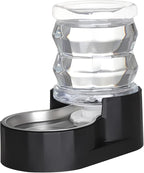 RIZZARI 4L Gravity Cat Water Dispenser: Filtered Hydration for Indoor Cats | Activated Carbon Filter / Stainless Steel Bowl / Apartment Friendly / Bedroom & Kitchen Use / Easy Cleaning/Helps Reduce Odor