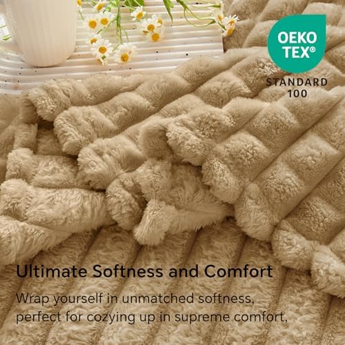 BEDELITE Camel Fleece Twin Blanket for Couch Dorm Room Decor, 60x80 Inch - Image 6