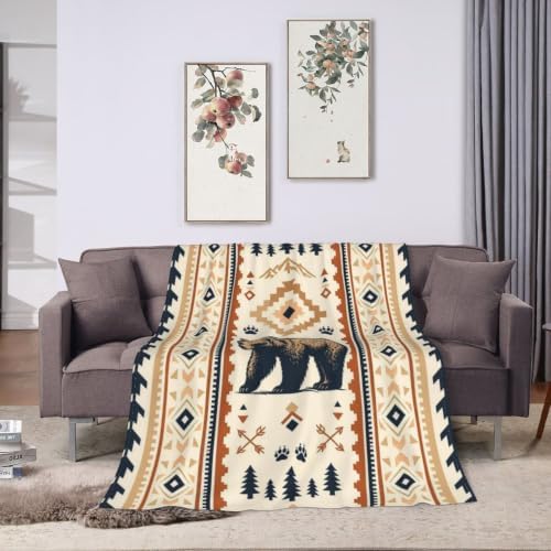 Bear Southwestern Blanket Bear Western Throw Stuff Gifts 80"x60" - Image 6