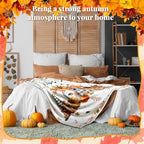 Breling Fall Pumpkin Gnome Flannel Throw Blanket 60"x50" Cozy Couch - Image 6
