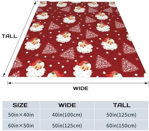 Xmas Santa Claus Blankets, Christmas Soft Anti Pilling Red Throw Blanket, Winter Snowflake Tree Decorative Lightweight Flannel Blanket, 40x50 Inches Sofa Fleece Blanket for Girl Children - Image 7