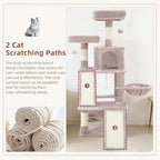 Gitelsnour Cat Tree Tower Multi-Level with 2 Scratching Boards, GCT022MU - Image 2