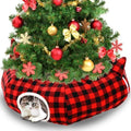 Dansydaisy Cat Tunnel Christmas Tree Skirt Red Black, 33.9 Inch Bed Cave by Dansydaisy