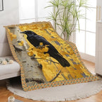 Crow Blanket for Girls Women Boys Men Adults Kids Soft Cozy Fleece Raven Throw Blankets Gifts Warm Flannel Plush Lightweight Decor for Couch Bed Sofa 80"X60" - Image 3
