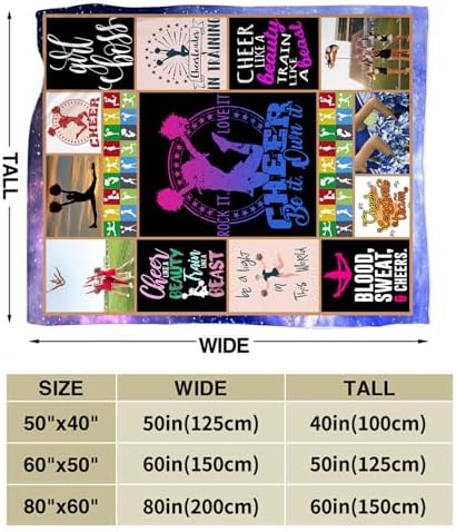 Cheerleader Blanket Cheerleader Throw Blanket Cheerleading Decor Stuff Cozy Flannel Fleece Soft Plush Fuzzy Warm Lightweight Bedding Gifts for Women Girls Kids 50"X40" - Image 6