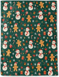 Christmas Snowman Gingerbread Decorative Throw Blanket, Candy Cane Bell Print Decoration, Soft Flannel Winter Blankets for Couch Bed Sofa, Holiday Home Decor, Xmas Festival Gifts 40x50 Inch by AINORI