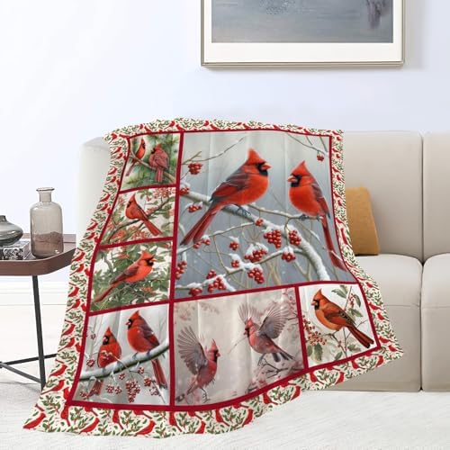 Cardinal Blanket Red Bird Throw Blanket Gifts for Women Men Boys Girls Kids Adults Super Soft Cozy Plush Fluffy Fuzzy Fleece Blanket Home Decor 40''X50'' - Image 4