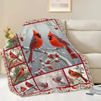 Cardinal Blanket Red Bird Throw Blanket Gifts for Women Men Boys Girls Kids Adults Super Soft Cozy Plush Fluffy Fuzzy Fleece Blanket Home Decor 40''X50'' - Image 2