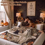 Breling Halloween Ghost Bathroom Throw Blanket Flannel Black Cat 50"x60" - Image 5