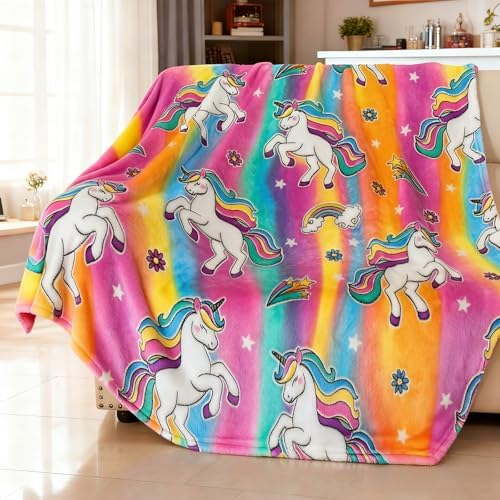 Unicorn Glow in The Dark Blankets for Girls, Kids Blankets for Baby/Toddler, Unicorns Gifts for Girls Age 1-12, Soft Fleece Blanket 40"x 50" - Image 6