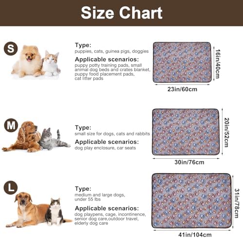 Dono 1 Pack 3 Dog Blankets, Soft Fluffy Fleece Pet Blanket Warm Sleep Mat Paw Print Design Puppy Kitten Throw Blankets Doggy Blanket for Dogs - Image 3