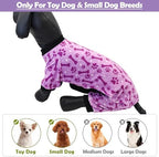 PET SHOW 4 Pack Paw Print Fleece Dog Pajamas Warm for Extra Small Dogs - Image 2
