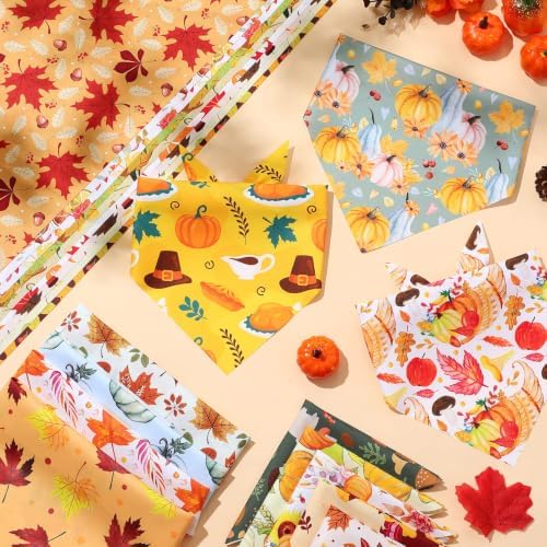 200 Pcs Fall & Thanksgiving Dog Bandanas Bulk with Holiday Sayings, Washable Adjustable Pet Triangle Scarf Bibs, Autumn Grooming Accessories for Small Medium Large Dogs Cats Costume Decor - Image 5