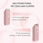 Feet Hair Trimmer, Dog Clippers,Quiet Washable USB Rechargeable Cordless Dog Grooming Kit,Electric Pets Hair Trimmers Shaver Shears for Dogs and Cats Pink