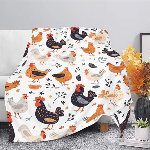 Chicken Blanket Rooster Chicken Throw Blanket Gifts for Kids Girls Boys Adults Women Man Super Soft Cozy Plush Fluffy Fuzzy Fleece Blanket Decor 60''X80'' - Image 5