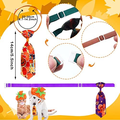Sadnyy 50 Pcs Fall Dog Bow Ties Neckties Adjustable Collar, Thanksgiving - Image 2