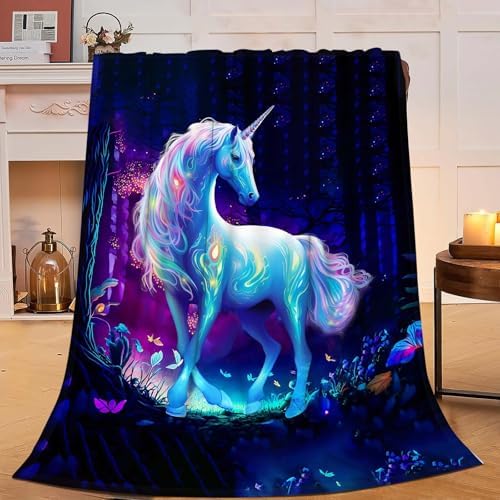Unicorn Blanket Unicorn Throw Blanket Gifts for Girls Women Kids Adults Super Soft Cozy Plush Fluffy Fuzzy Fleece Blanket Home Decor 40''X50'' by Fuzawet