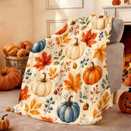 Cozy Fall Blankets and Throws, Pumpkin Blanket for Couch, Autumn Throw Blanket 40" x 60" - Image 6