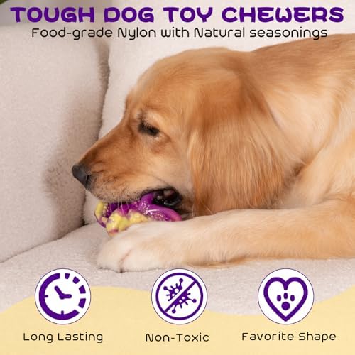 WinTour Tough Dog Chew Toys for Aggressive Chewers, Nylon Durable Dog Toys - Image 3
