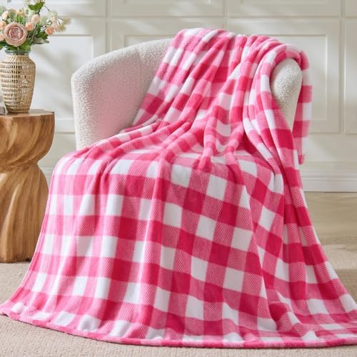 BEDELITE Buffalo Plaid Flannel Fleece Twin Blanket for Couch & Bed - Image 3