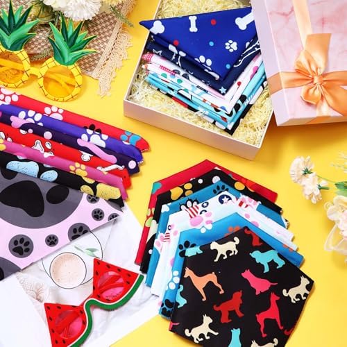 Geyoga 240 Pcs Dog Bandanas Bulk Summer Pet Bandanas with Paw Print - Image 4
