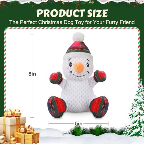 Newget Christmas Squeaky Dog Toys, Plush Dog Chew Toys with Crinkle Paper - Image 2