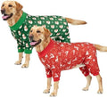 2-Pack Christmas Dog Pajamas Xmas Pet Pjs with Snowman Elk Patterns Christmas Dog Onesie Jumpsuits Jammies Clothes Stretchy Shirts Comfy Outfit Costume Apparel for Small Medium Large Dogs 3XL by Vehomy