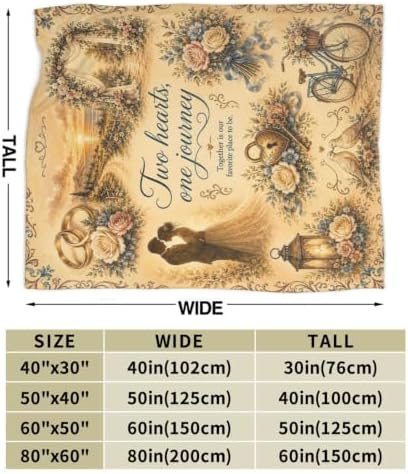 Wedding Couple Blanket Romantic Love Throw Stuff Gifts 80"x60" - Image 3