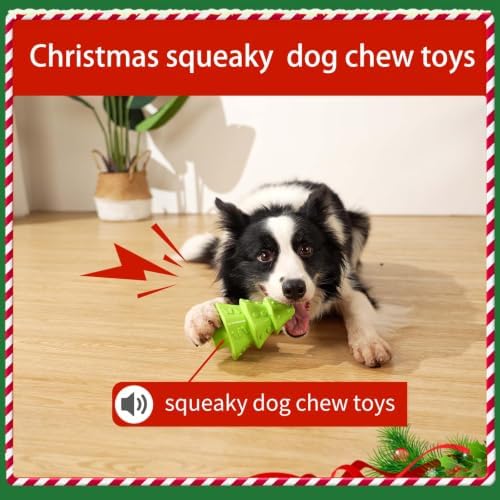Christmas Dog Toys,Christmas Tree Shape Dog Chew Toys for Aggressive Chewers,Indestructible Tough Durable Squeaky Dog Toys,Puppy Dog Chew Toys for Small Medium Large Breed - Image 4